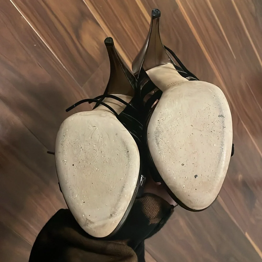 Gucci Black and Gold Heel Sandal size 6.5 - Picture 4 of 11